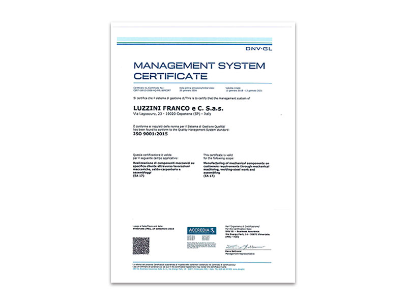 Luzzini Meccanica e Carpenteria di precisione